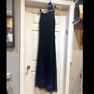 Cache vintage iridescent floor-length evening gown with shawl
